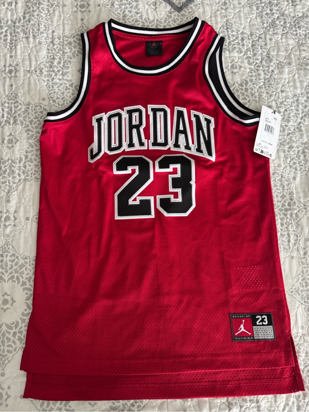 Nike Micheal Jordan Youth Jumpman '23 Mesh Jersey, Gym Red/Black, Size Large